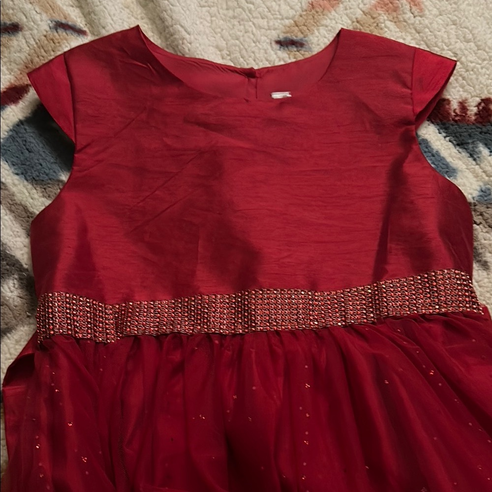 Kids Red Dress with Sparkle Details